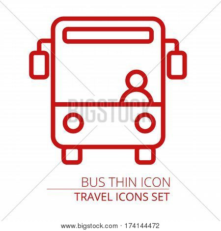 Bus Thin Line Vector Icon