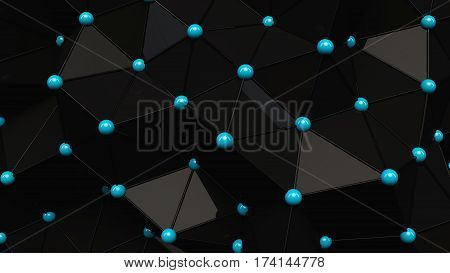 Plexus effect 3D rendering, atom array effect