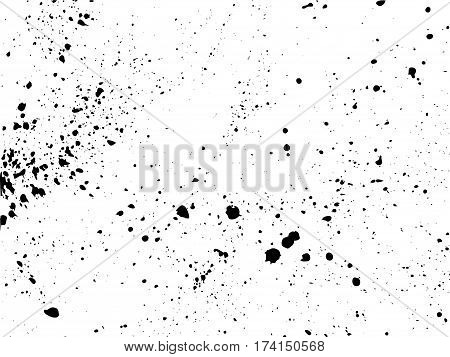Splated background. Black paint splashes. Vector illustration for your design.