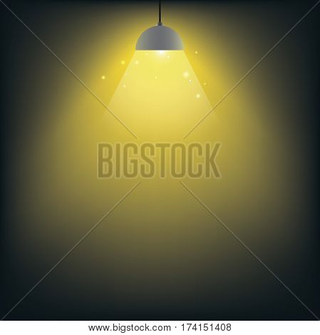 Shining lamp. Vertical surface. Creative background for your business presentation. Vector eps 10.