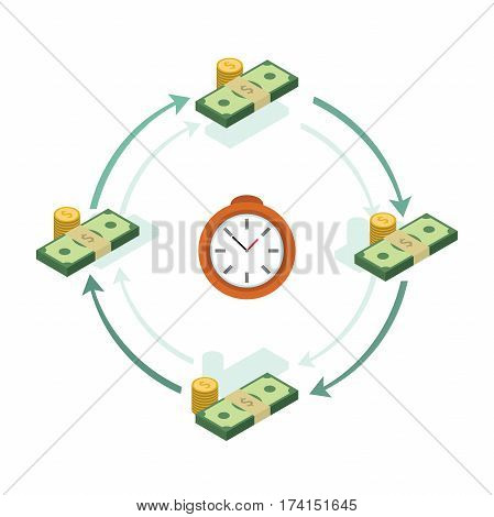 Money turnover. Profit illustration. Element for your business presentation. Vector eps 10