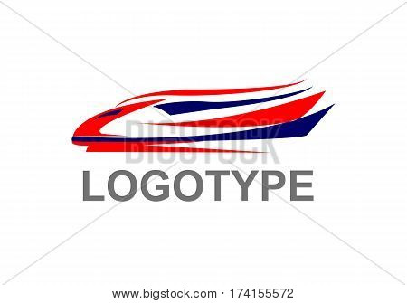 Train logo illustration on light background emblem