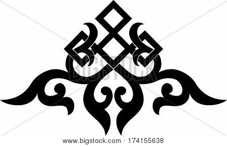 oriental chinese ornament, asian traditional pattern, floral vintage element, cut silhouette, ornament central asia, applique work, for t-shirt, mongolian ornament