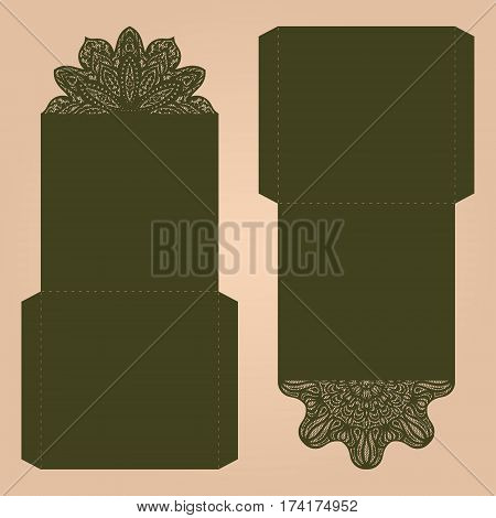Abstract Wedding Cutout Invitation Template. Suitable For Lasercutting. Lace Folds.