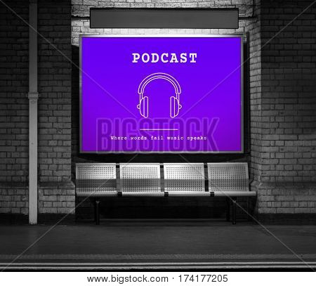 Music Audio Headphones Sign Symbol 