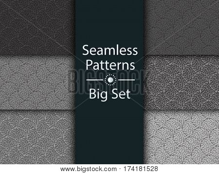 Circular seamless pattern of colored labyrinth BIG SET flat