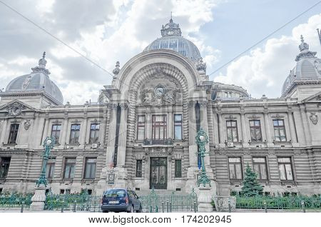 Bucharest, Romania - May 25, 2014: The Cec Palace Build In 1900, Design By Paul Gottereau.