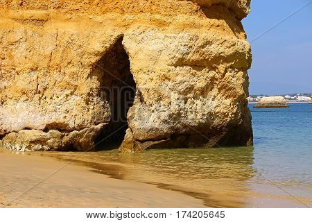 Grotto on Camilo beach (Praia do Camilo) in Lagos, Algarve, Portugal