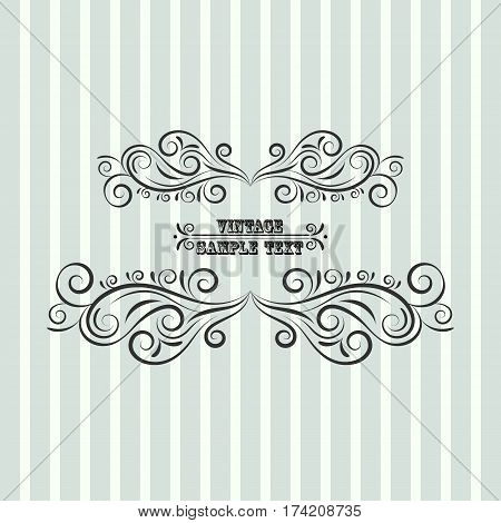 Vintage frame. Abstract  floral element for design