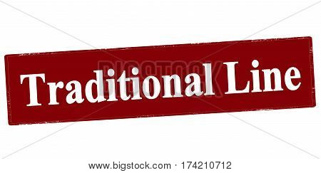 Stamp with text traditional line inside vector illustration