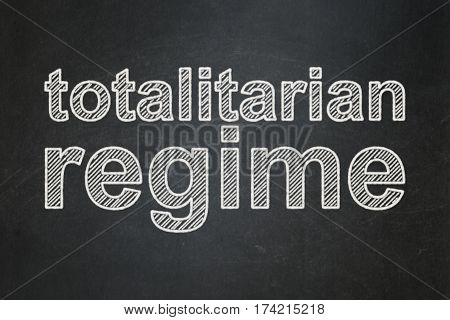 Political concept: text Totalitarian Regime on Black chalkboard background