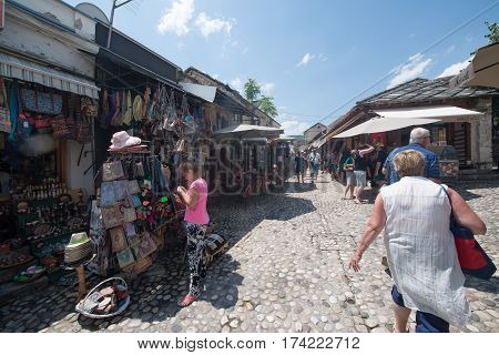 Sarajevo, Bosnia and Herzegovina, circa july 2016: Old town of Sarajevo in summer season