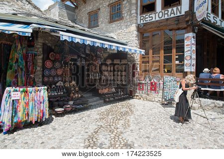 Sarajevo, Bosnia and Herzegovina, circa july 2016: Old town of Sarajevo in summer season