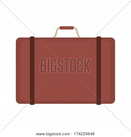 brown briefcase icon ovre white background. colorful design. vector illustration