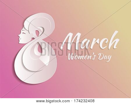 March 8th Holiday greeting card. Stylized as paper and designed in pastel gentle tones. Vector illustration which can be used in any size.