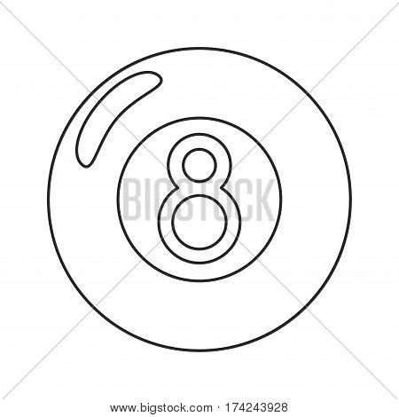billiard ball  eight thin line vector illustration eps 10