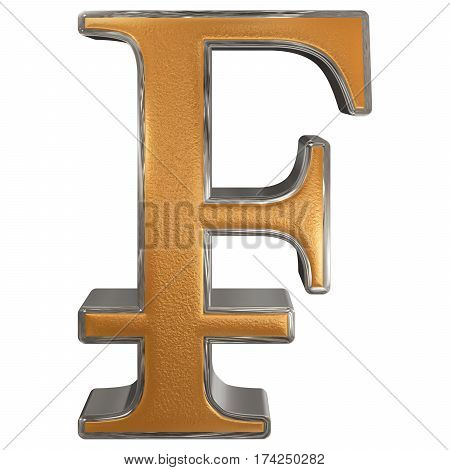 Symbol Of French Franc, Isolated On White  Background, 3D Illustration