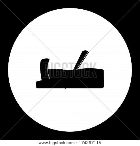 One Black Plane Spokeshave Hand Tools Simple Isolated Icon Eps10