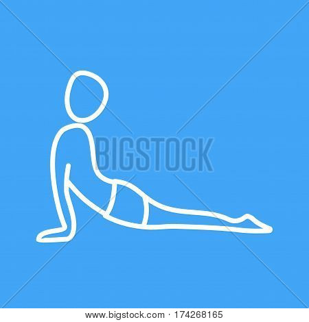 Dog, upward, pose icon vector image. Can also be used for yoga poses. Suitable for mobile apps, web apps and print media.