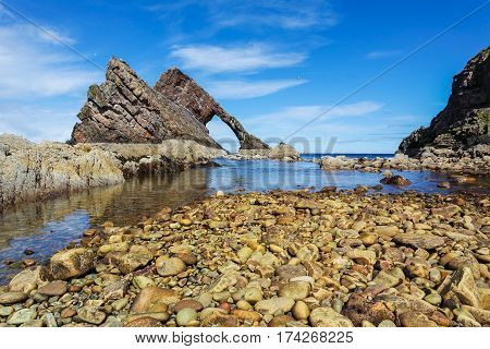 Bow fiddle rock at Portknockie, Aberdeenshire, Scotland