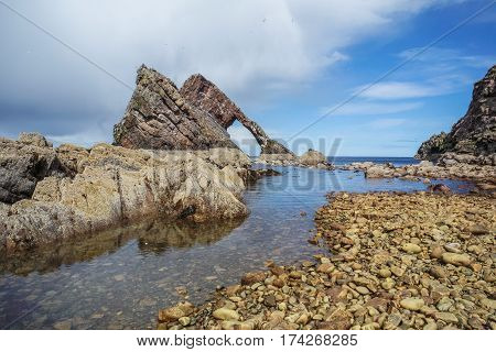Bow fiddle rock at Portknockie, Aberdeenshire, Scotland