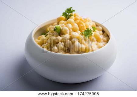 Dahi Bundi or Boondi Raita, favourite indian started or side dish made using Rajasthani snack food made from sweetened, fried chickpea flour, called Boondi with sweet and salty curd or buttermilk