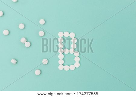 Vitamin B Pills Forming The Letter 'b'