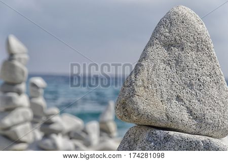 Metaphor for inner balance made with rocks