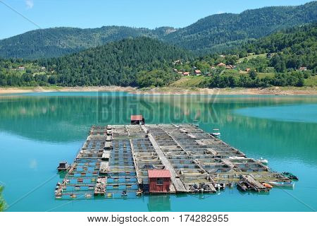 fishery in the Zaovine Lake, Serbia