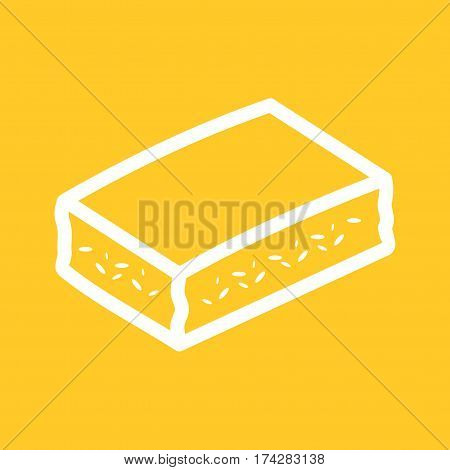 Baked, squares, cornbread icon vector image. Can also be used for thanksgiving. Suitable for mobile apps, web apps and print media.