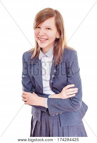 Girl Wearing Braces