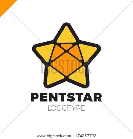 Penta Line Star Logo. Pentagon Star Direction