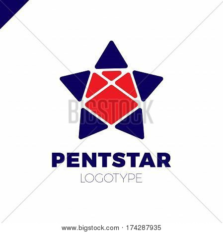 Penta Line Star Logo. Pentagon Star Direction