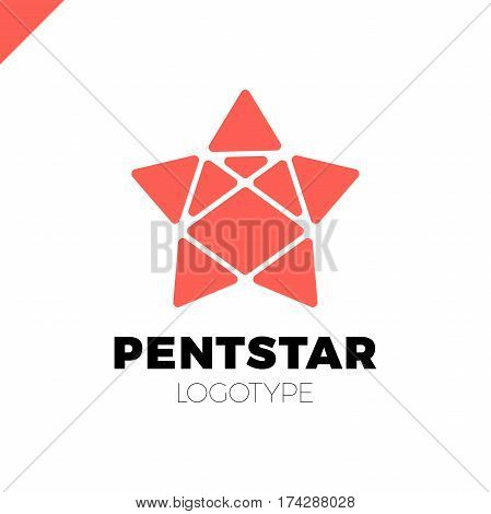 Penta Line Star Logo. Pentagon Star Direction