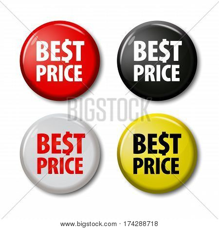 Set Of Buttons With Words 'best Price'