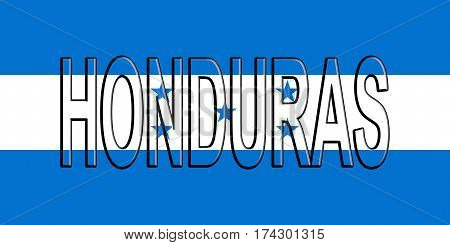 Illustration of the national flag of Honduras with the country written on the flag