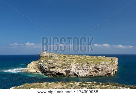 View to St Pawls island in Malta on sunny nice day, St Pawls island, Malta, Europe, panoramic view.