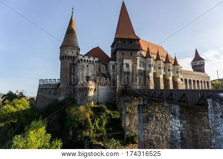 Corvinesti castle,amazing medieval castle in the midle of Transylvania , Romania