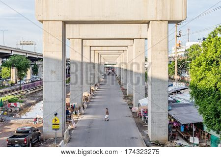 Construction Site Of Sky Train Bangsue-rangsit