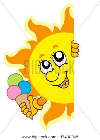 Sun mit Eis - Vektor-Illustration lauern.