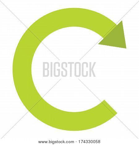 Ecologycal flat green recycle eco sign isolated on white background. Vector illustration