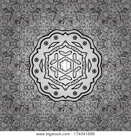 Vector Vintage Baroque Floral Seamless Pattern In White. Ornate Decoration. Luxury Royal And Victori