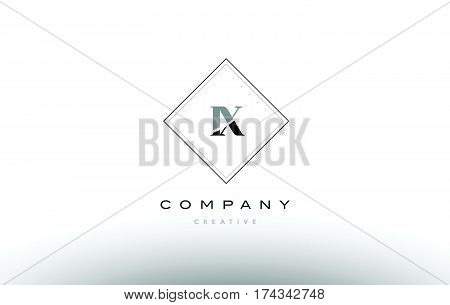 Ix I X  Retro Vintage Black White Alphabet Letter Logo