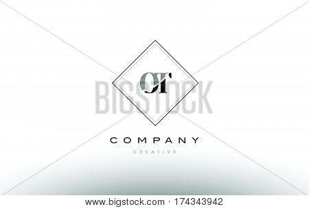 Ot O T  Retro Vintage Black White Alphabet Letter Logo