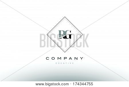 Rg R G  Retro Vintage Black White Alphabet Letter Logo