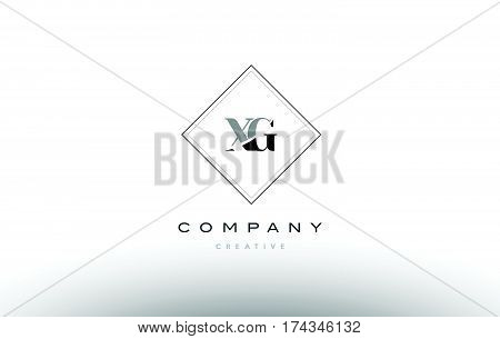 Xg X G  Retro Vintage Black White Alphabet Letter Logo