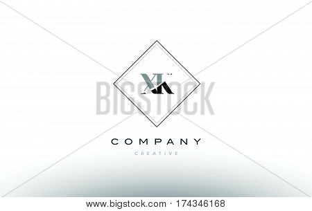 Xk X K  Retro Vintage Black White Alphabet Letter Logo
