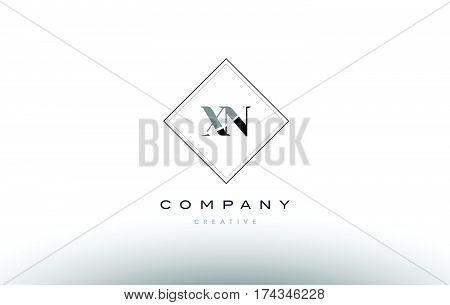Xn X N  Retro Vintage Black White Alphabet Letter Logo
