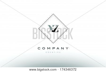 Xz X Z  Retro Vintage Black White Alphabet Letter Logo