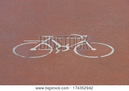 image of cyclist symbol on the bike path